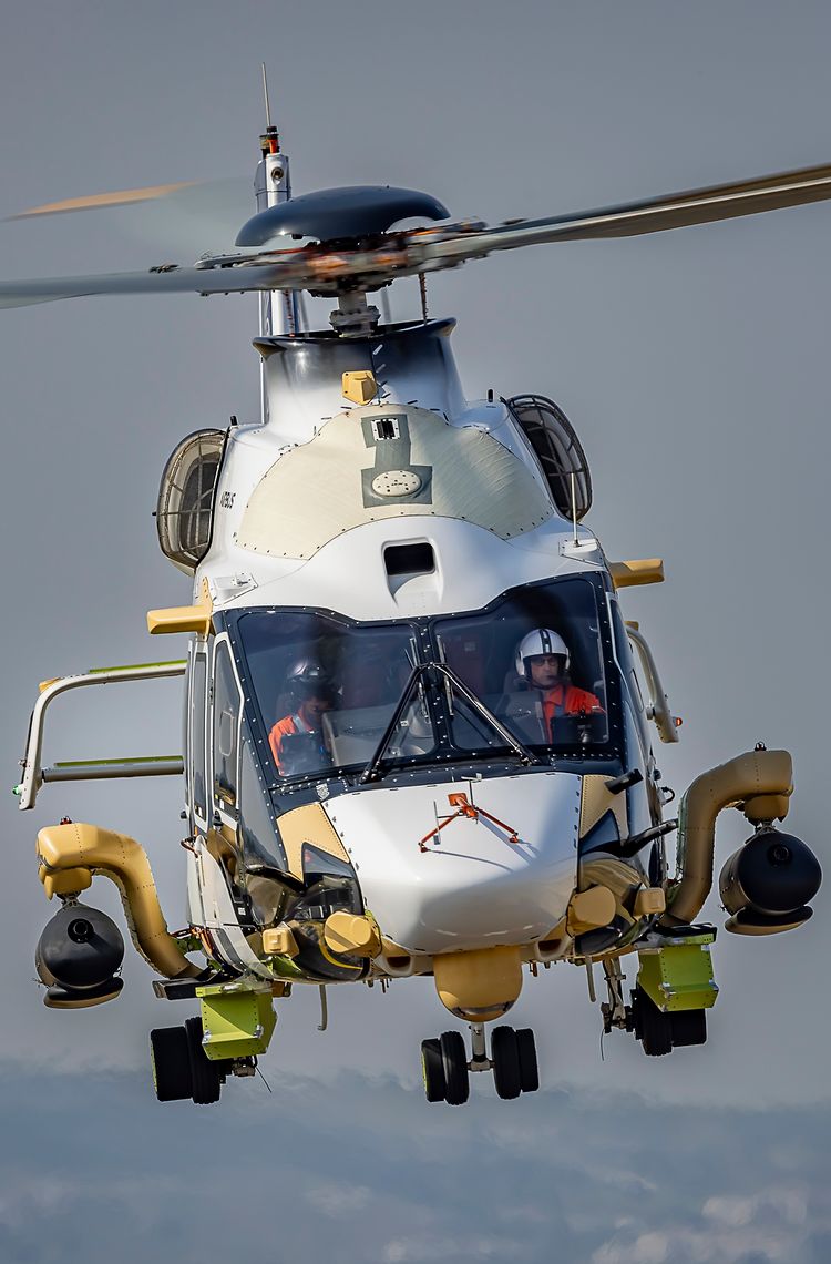 An H160 prototype equipped with models of the H160M sensors, weapons and systems. An H160 prototype equipped with models of the H160M sensors, weapons and systems
