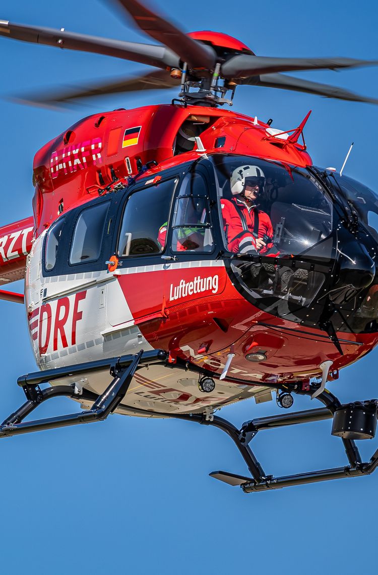 DRF Luftrettung's 40th H145 during the handover flight at the Airbus Helicopters site in Donauwörth. DRF Luftrettung's 40th H145 during the handover flight at the Airbus Helicopters site in Donauwörth.