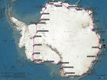 Map of DAP's journey in Antarctica Map of DAP's journey in Antarctica