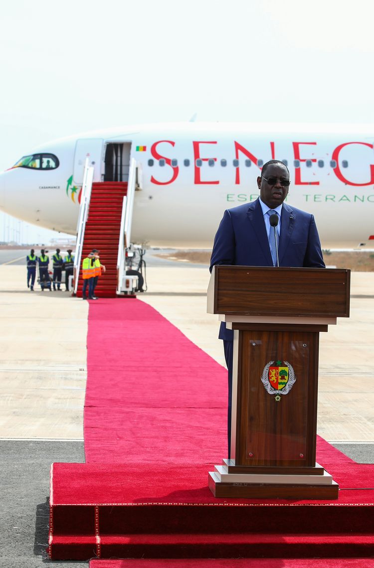 Air Senegal’s first A330neo – Macky Sall, President of the Republic of Senegal Air Senegal’s first A330neo – Macky Sall, President of the Republic of Senegal