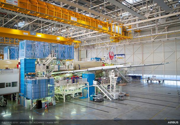 Initial A350-900 for Japan Airlines in assembly