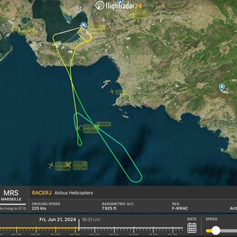 Flightradar24 view of Racer  Flightradar24 view of Racer