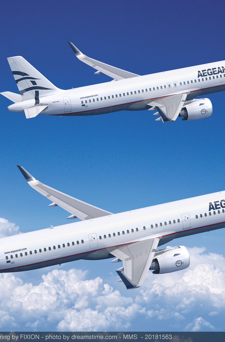 AEGEAN A320neo and A321neo (computer rendering) AEGEAN A320neo and A321neo (computer rendering)