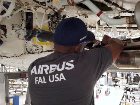 Airbus A220 final assembly line in Mobile, Alabama