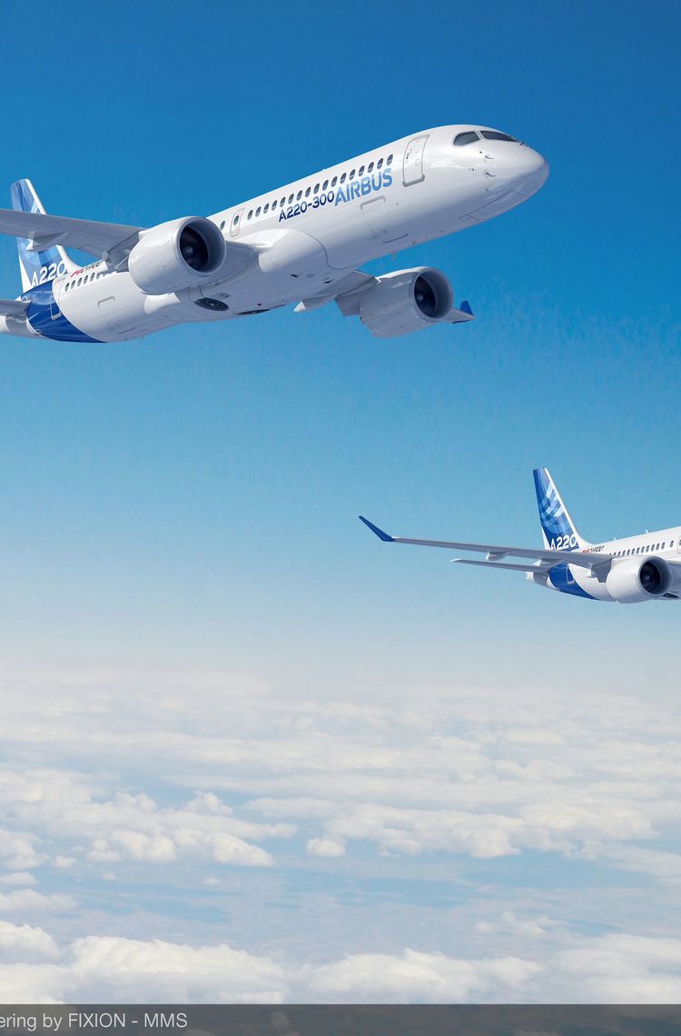 Airbus A220 Family in flight Airbus A220 Family in flight