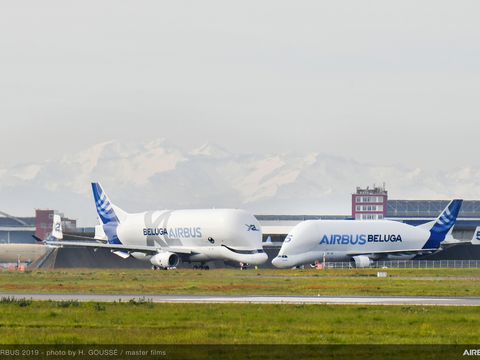 BelugaXL 2 MSN1853 and Beluga together - First flight  BelugaXL 2 MSN1853 and Beluga together - First flight