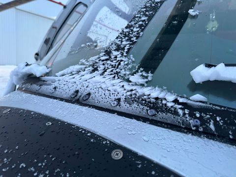 Example of ice buildup on windshield Example of ice buildup on windshield