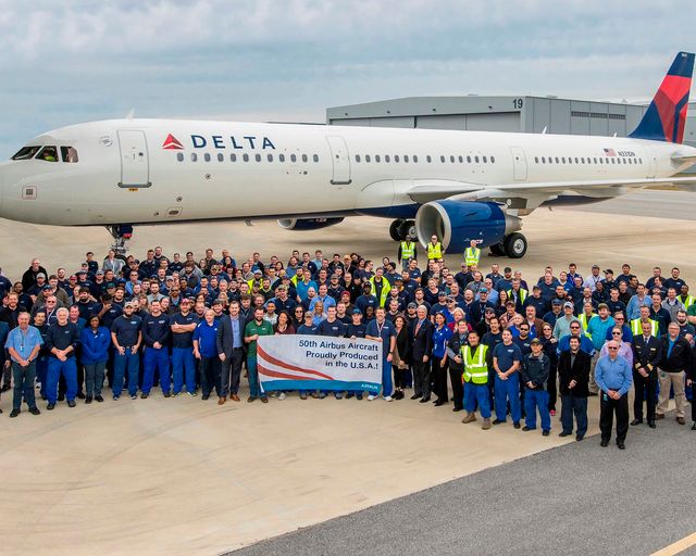 Airbus delivers the 50th A320 Family jetliner from Mobile, Alabama Airbus delivers the 50th A320 Family jetliner from Mobile, Alabama