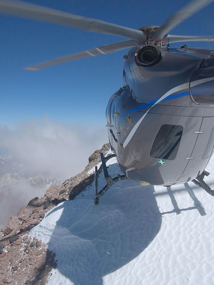 The new Airbus H145 lands on top of the Andes The new Airbus H145 lands on top of the Andes