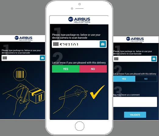 Airbus uses QR codes to collect customer feedback on helicopter spare part deliveries Airbus uses QR codes to collect customer feedback on helicopter spare part deliveries