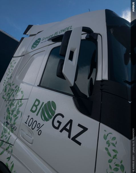 Biogas truck  close up - Airbus Summit 2021 day 1