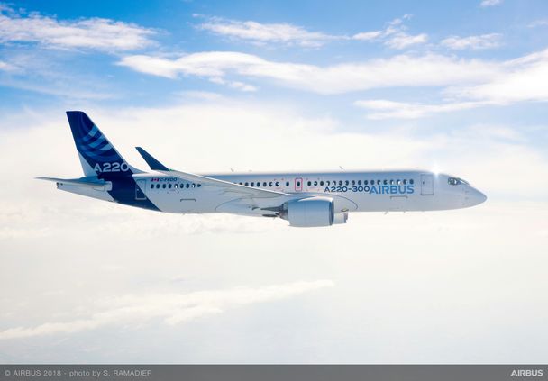 A220-300 in flight 1