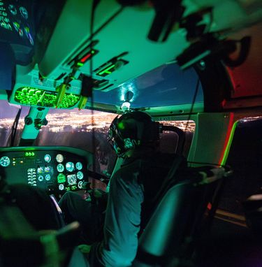 Pilot navigating the night sky Pilot navigating the night sky
