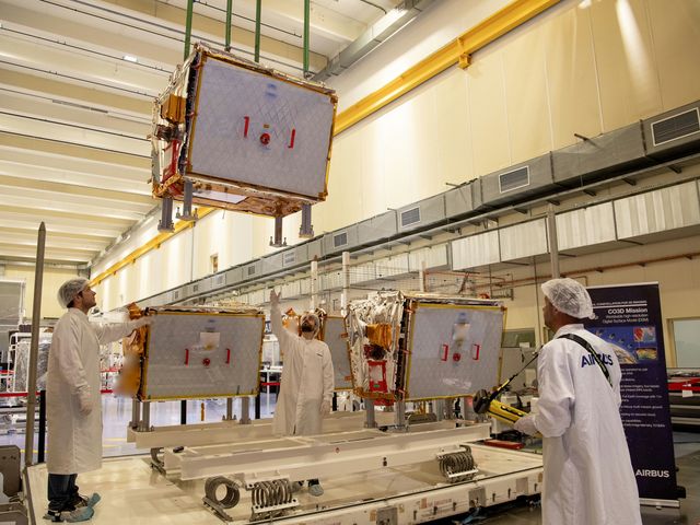 The four CO3D satellites ready for shipment in Toulouse France The four CO3D satellites ready for shipment in Toulouse France