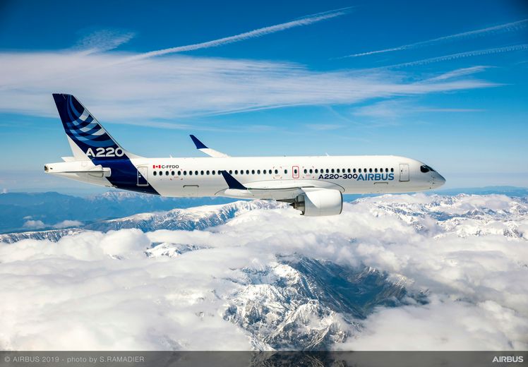 A220-300 air to air during Airbus 50th years anniversary  A220-300 air to air during Airbus 50th years anniversary