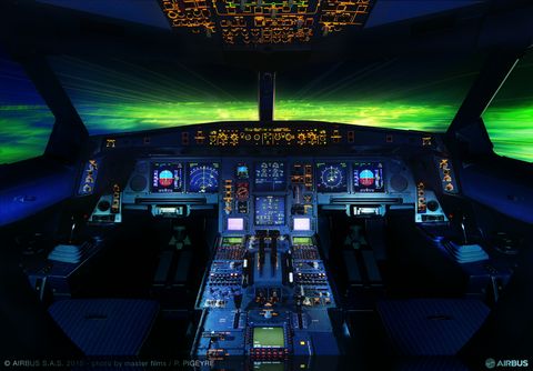 A330 COCKPIT BY NIGHT