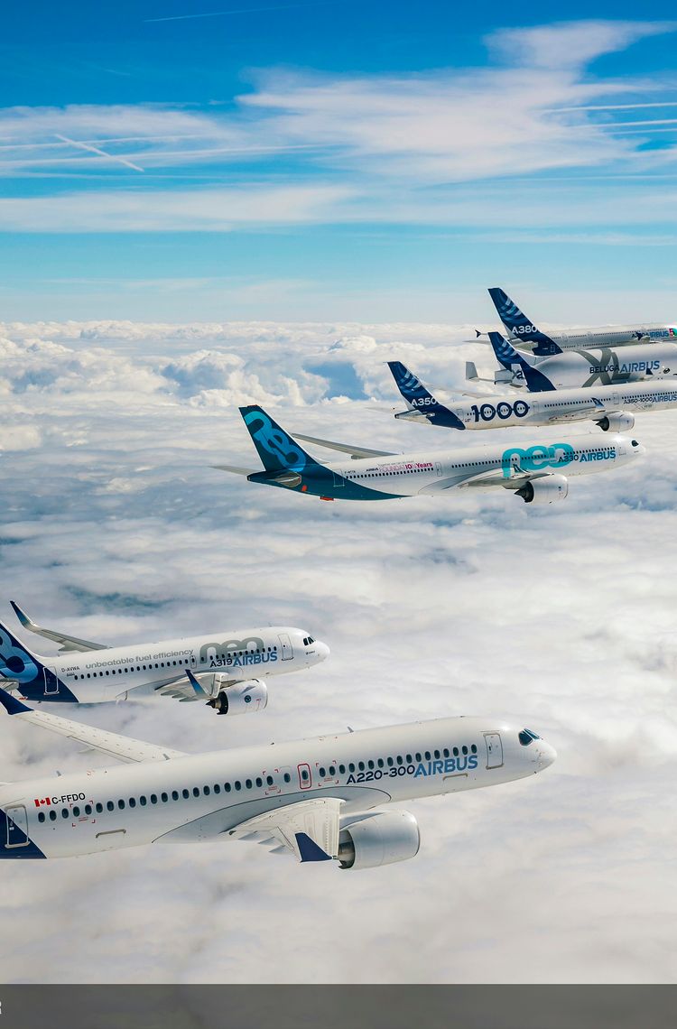 Airbus Commercial Aircraft formation flight – Airbus 50th Years Anniversary Airbus Commercial Aircraft formation flight – Airbus 50th Years Anniversary