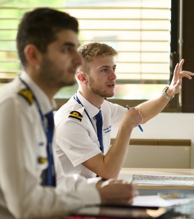 AFA - Cadets in a classroom 3 Cadets following a theoretical ATPL course in an Airbus Flight Academy Europe classroom