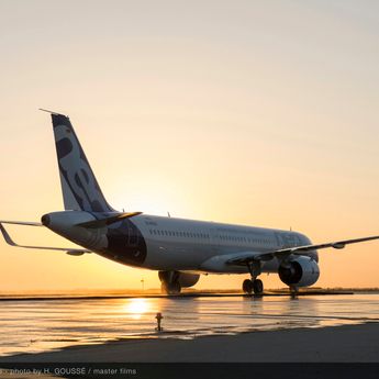 A321neo MSN6673 Flooded Test with sunset A321neo MSN6673 Flooded Test with sunset