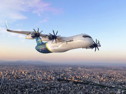 ZEROe fully electric hydrogen-powered four pod aircraft ZEROe fully electric hydrogen-powered four pod aircraft