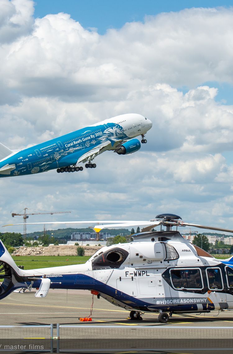 Hi Fly A380 taking off – Paris Air Show 2019 – Day 5 Hi Fly A380 taking off – Paris Air Show 2019 – Day 5
