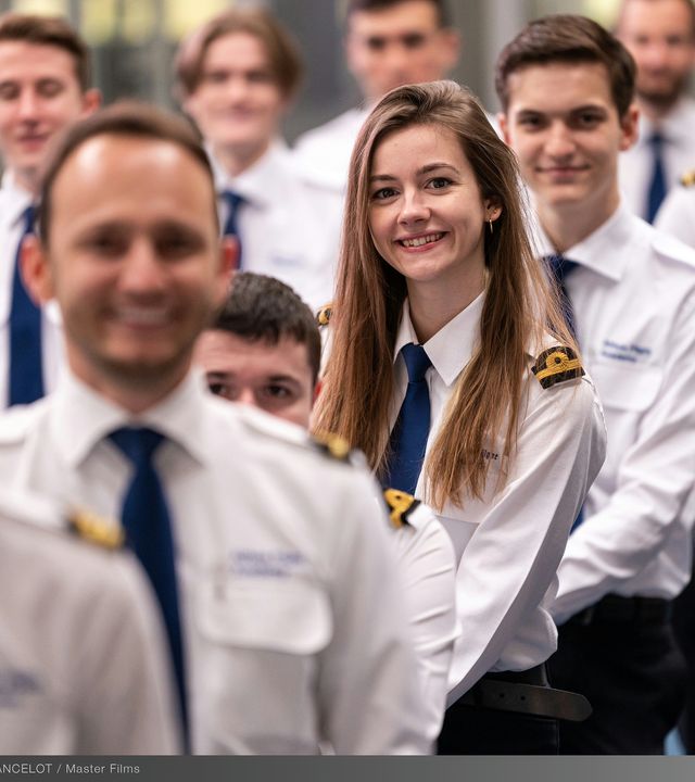AFA - Large group of cadet on campus Large group of cadet on Airbus Flight Academy Europe campus